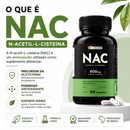 NAC 600mg – N-acetil-L-cisteína | 60 Cápsulas | Vitaease