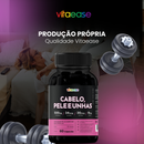 Cabelo, Pele e Unhas 60 Cápsulas Vitaease | Suplemento Alimentar com Vitamina C, Zinco e Biotina