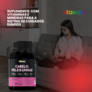 Cabelo, Pele e Unhas 60 Cápsulas Vitaease | Suplemento Alimentar com Vitamina C, Zinco e Biotina