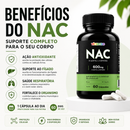 NAC 600mg – N-acetil-L-cisteína | 60 Cápsulas | Vitaease