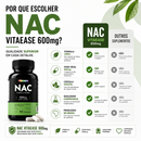 NAC 600mg – N-acetil-L-cisteína | 60 Cápsulas | Vitaease