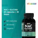Nac 600mg + Glicina 1200mg Suplemento 60 Cápsulas Vitaease