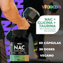 Nac 900mg Glicina Taurina 90 Cápsulas Vitaease Alta Pureza