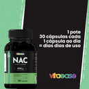Nac 600mg N-acetil-l-cisteína | 30 Cápsulas | Vitaease