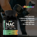 Nac 900mg Glicina Taurina 90 Cápsulas Vitaease Alta Pureza