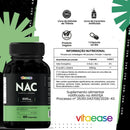 Nac 600mg N-acetil-l-cisteína | 30 Cápsulas | Vitaease