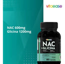 Nac 600mg + Glicina 1200mg Suplemento 60 Cápsulas Vitaease