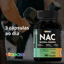 Nac 900mg Glicina Taurina 90 Cápsulas Vitaease Alta Pureza