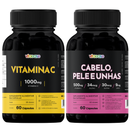 Cabelo, Pele e Unhas 60 Cápsulas Vitaease | Suplemento Alimentar com Vitamina C, Zinco e Biotina